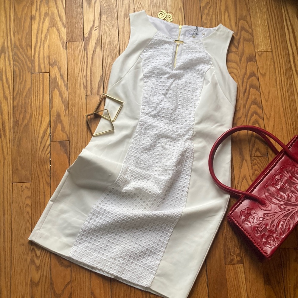 Calvin Klein white cotton sleeveless dress